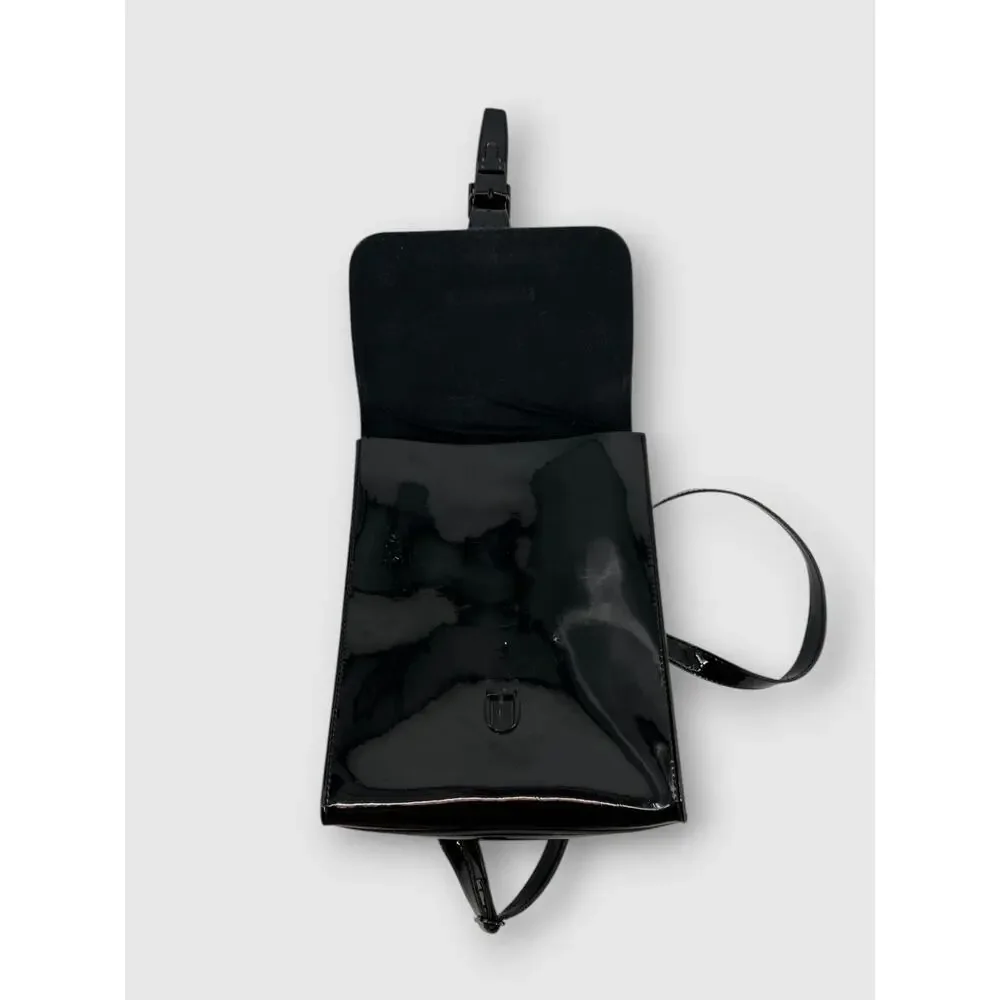 Dr. Martens Black Patent Mini Backpack with Buckle Closure